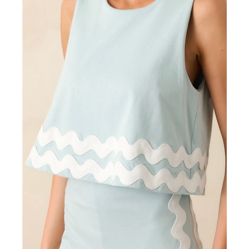 New NWT Prosperina Kayla ancient waters aqua cotton jumpsuit - Picture 2 of 10
